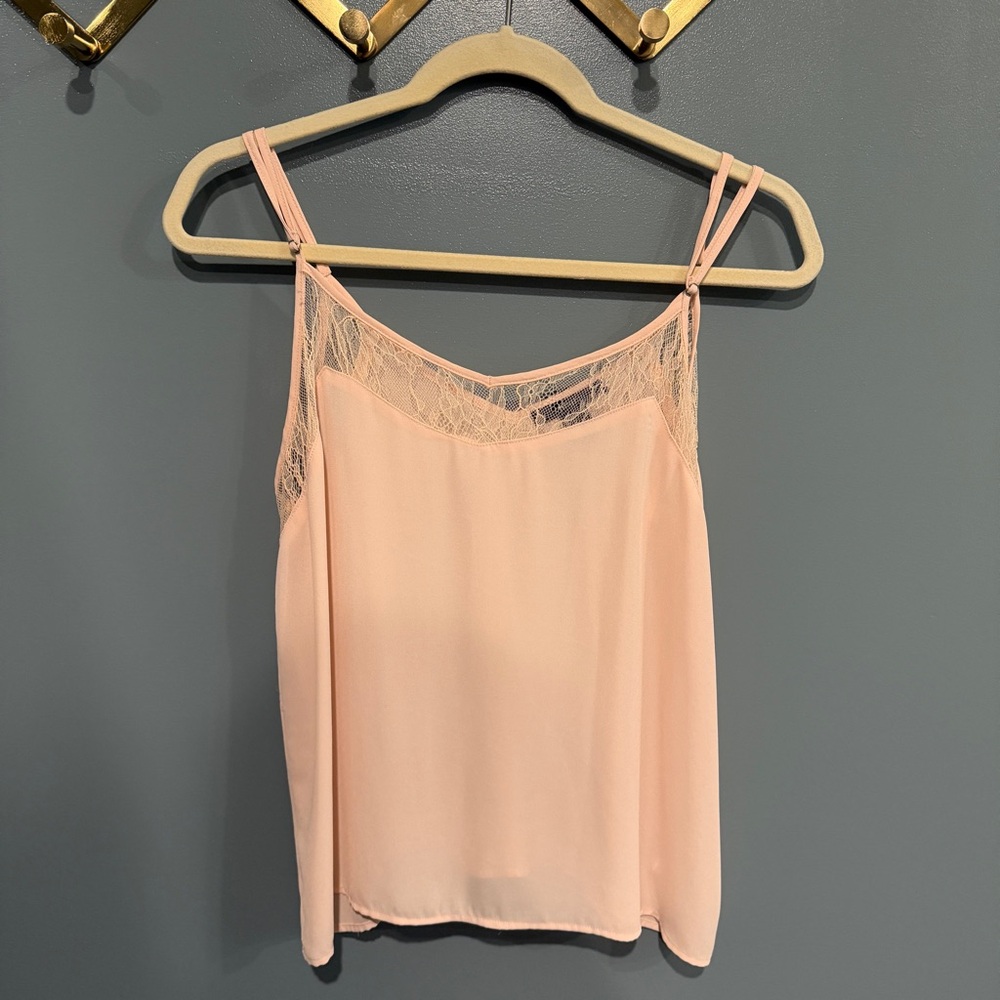 FOREVER 21 delicate pink lace-trim cami
